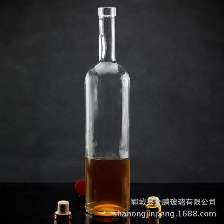 金鹏玻璃定制喷涂玻璃瓶 750毫升伏特加酒瓶