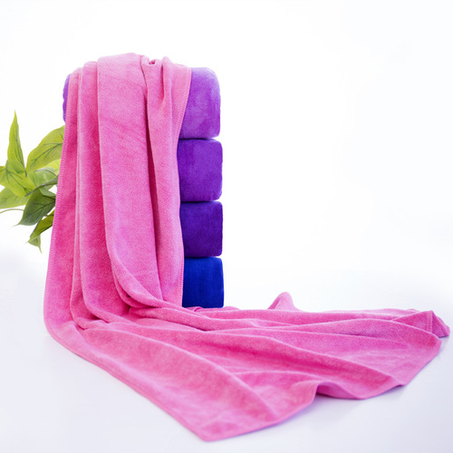 美容院超细纤维300克素色定制加厚铺床吸水洗澡浴巾 擦车大毛巾