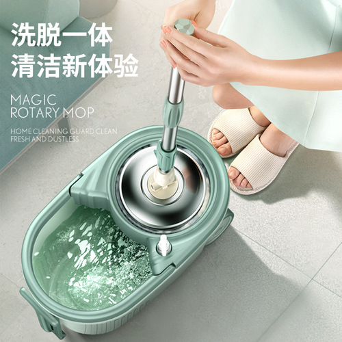 Factory direct sales mop bucket rotating mop good god mop household lazy double drive spin dry free hand wash mop bucket