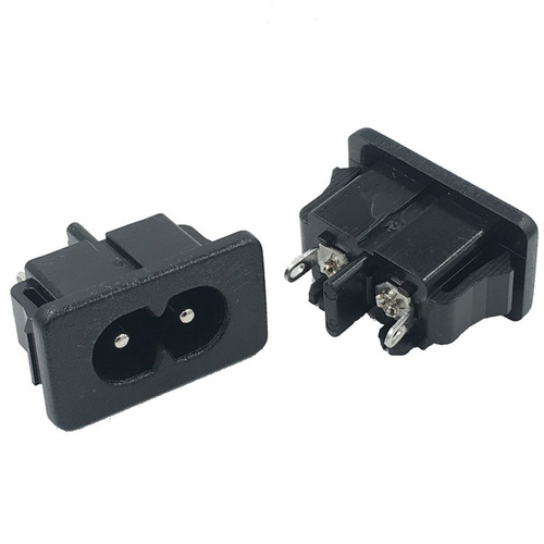 Dongguan Yiqian Electronics Supplies AC-027 Cassette 8-Shaped DB Power Socket Small Foot 8-Shaped Cassette AC Socket