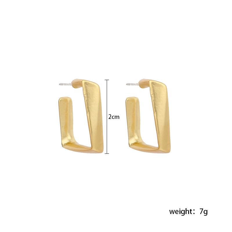 7g Weight Wholesale Korean Irregular Golden Metal Earrings