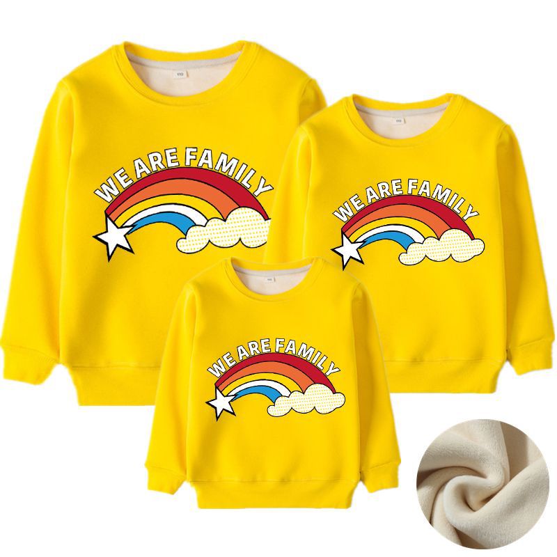 Rainbow home outfit customized Class clothes Advertising clothes 2019 winter new pattern pure cotton T-shirts Sweater Manufactor