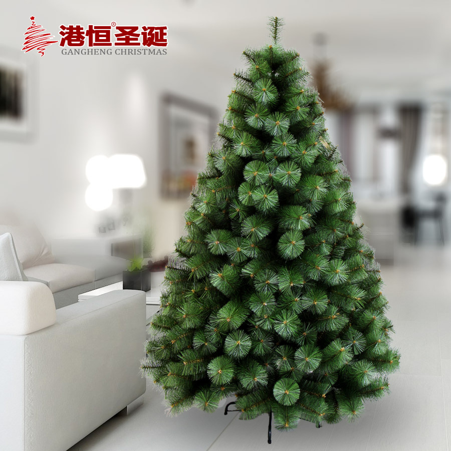 Nuevo modelo de árbol de Navidad, árbol de agujas de pino verde, árbol de agujas de pino de cedro artificial gigante con encriptación automática, suministros navideños.