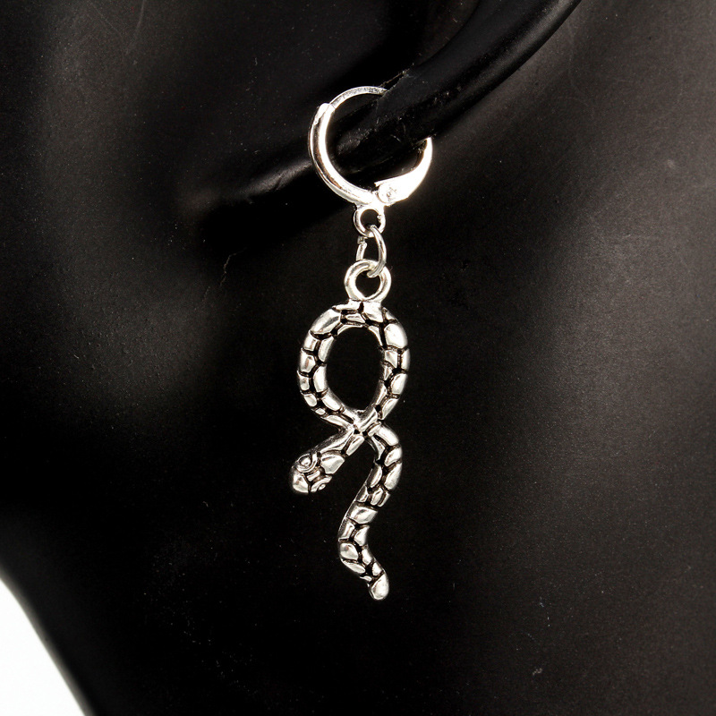 Hot Sale Retro Punk Ethnic Wind Pattern Snake-shaped Long Pendant Earrings Wholesale Nihaojewelry display picture 4