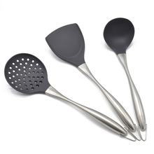 不粘锅专用锅铲 不锈钢硅胶铲子汤勺 三件套硅胶厨具套装烹饪铲勺