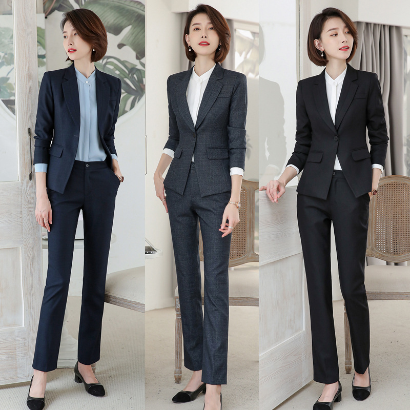 西服套装女2019秋冬新款时尚气质高端女士职业西装正装制服工作服|ru