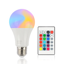 LED球泡灯 10WRGB七彩氛围灯带遥控可调光调色螺旋塑包铝E27灯泡