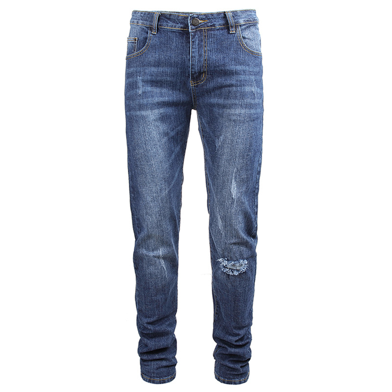Nuovi jeans strappati da uomo, pantaloni in denim a gamba dritta, alla moda e casual_voghion.com