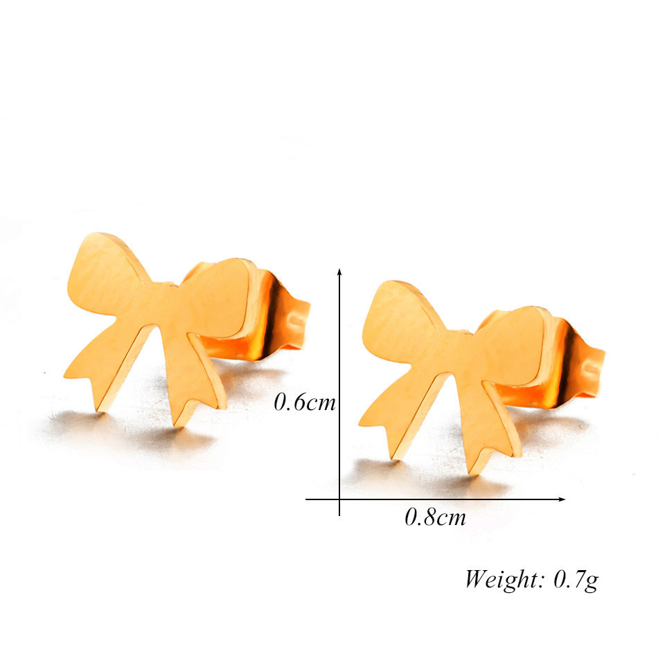 Simple Gold Silver Bow Alloy Earrings Wholesale display picture 1