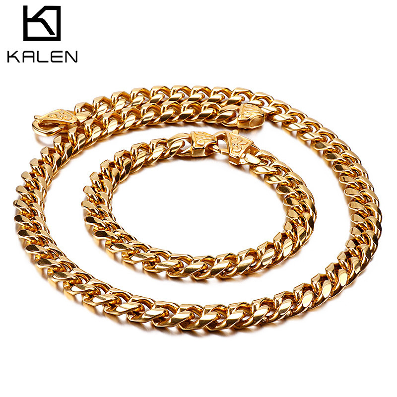 (Трансграничная торговля), аксессуар в стиле хип-хоп, золотое ожерелье из нержавеющей стали, европейский стиль