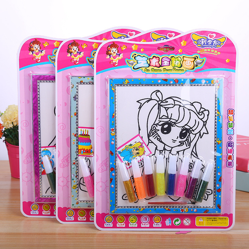 Children's Art Gold Powder painting diy coloring painting park stall toy manufacturers coloring small gifts wholesale