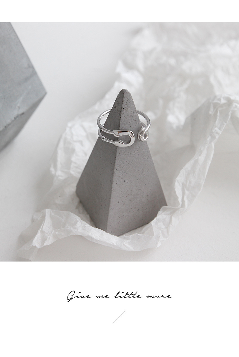 S925 sterling silver simple pin female ring personality opening silver ring