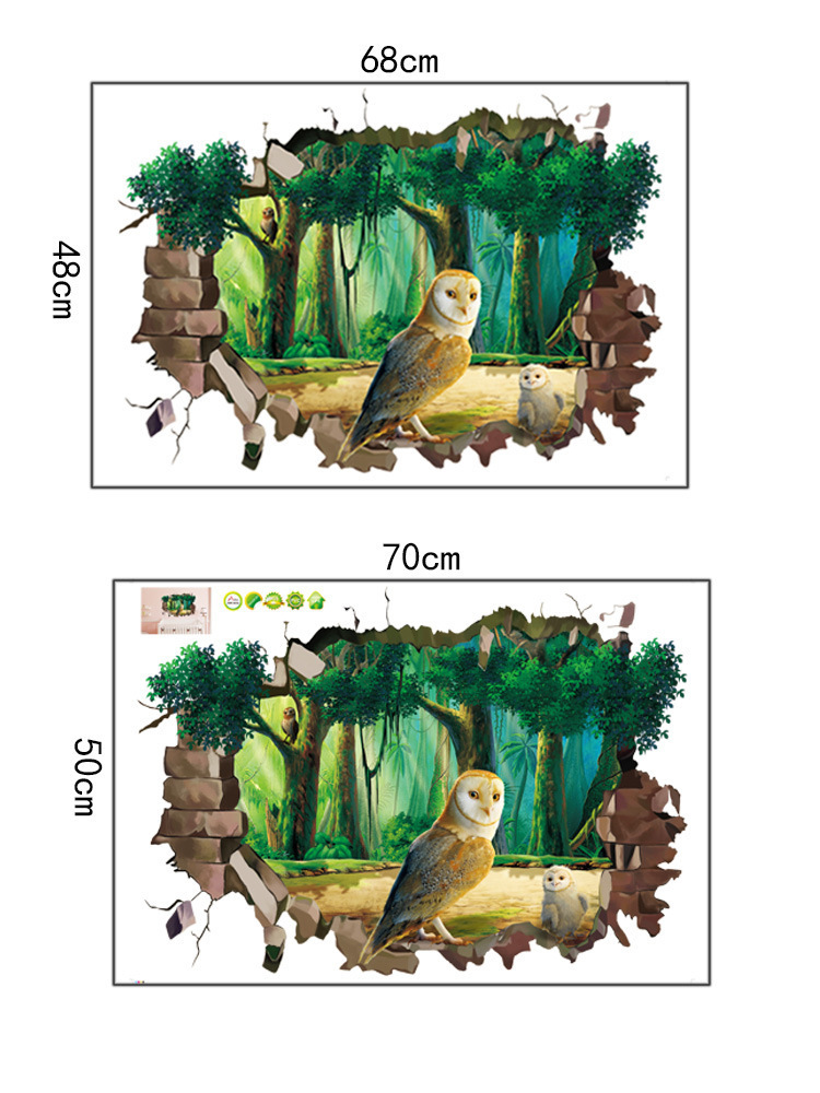 aw3032 hole Owl Home draw Wall stickers New Creative 3d three-dimensional Frame Manufactor Direct selling wholesale