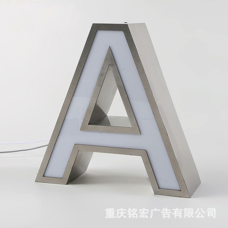 LED sign stainless steel Flat light word Edge-wrapping words Acryl sign make install