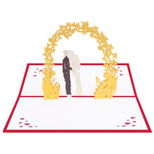 厂家供应创意3D立体邀请卡婚礼贺卡镂空定制浪漫婚礼请柬手工卡片