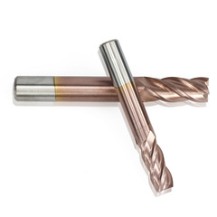 Cross-border CNC tool 4-edge tungsten steel milling cutter bronze-coated straight shank carbide end mill wholesale