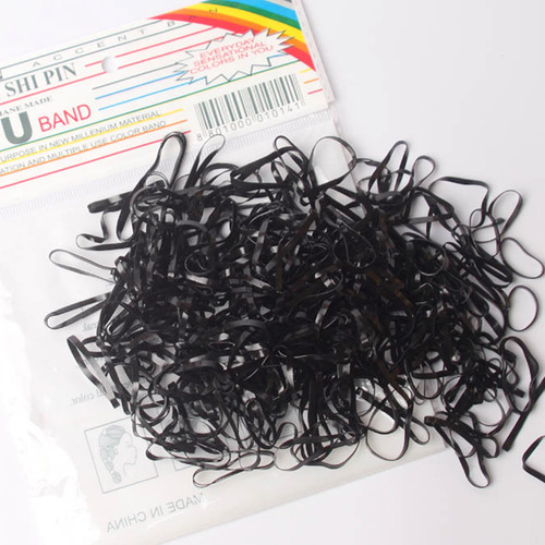 Black elastic hair tie for braiding, durable and high elasticity, suitable for women's simple headbands.