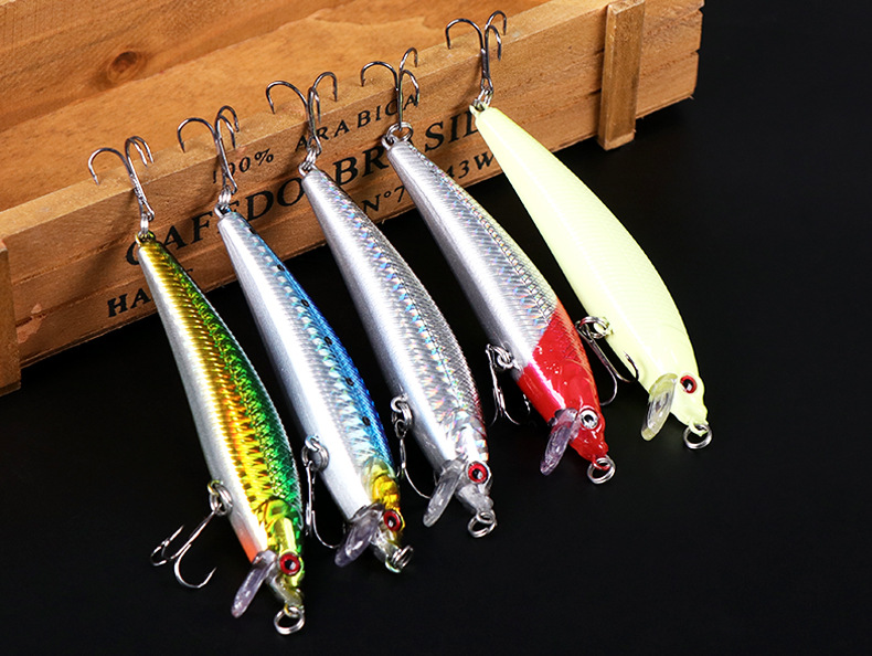 Floating Minnow Fishing Lures 5 Colors Hard Plastic Baits Minnow Lures Bass Trout Saltwater Sea Fishing Lure