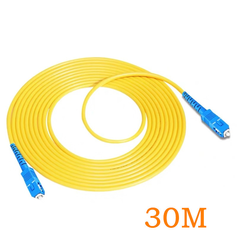 SC-SC光纤跳线单模单芯30米光缆尾纤大方对大方口30M PC级3.0线径