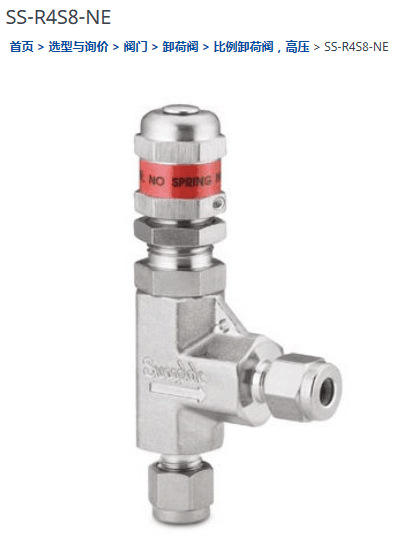 世伟洛克SS-R4S8-NE高压比例卸荷阀