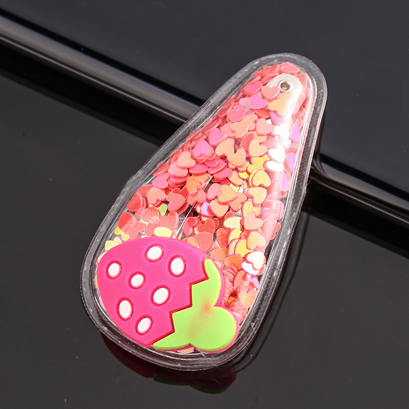 Daily Occasion Sequin, Plastic Material Cute Fruit Sequin Plastic Hair Clip 1 Piece