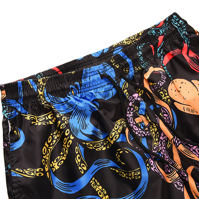 summer beach trousers octopus 3-D printed beach trousers 