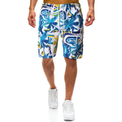 new pattern Beach pants man summer leisure time fashion letter Coconut tree printing Beach pants Quick-drying shorts
