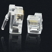 6P6C插頭6芯電話線接線頭水晶頭RJ12電話水晶頭電話線水晶頭