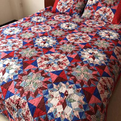 炕墊鋪蓋被褥绗縫三件套夾棉帶枕套雙人床蓋單人床單空調被夏涼被