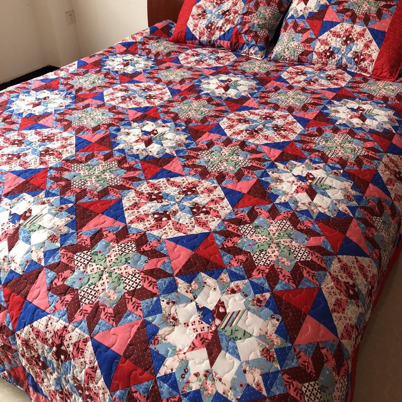 炕墊鋪蓋被褥绗縫三件套夾棉帶枕套雙人床蓋單人床單空調被夏涼被