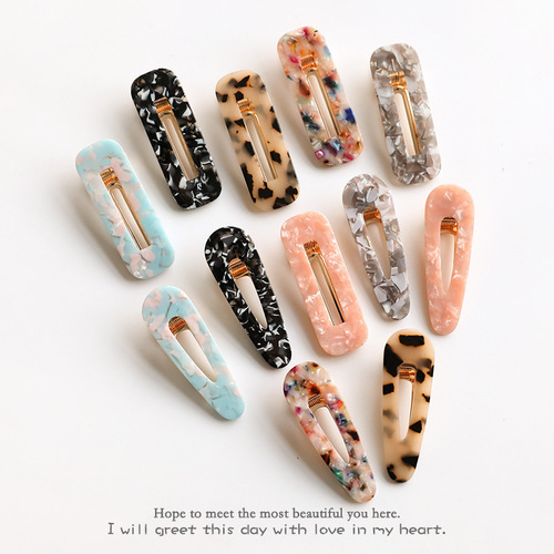 Japanese fashion temperament bangs clip side clip girl heart acetic acid water drop acrylic duck clip hair clip Korean head accessories