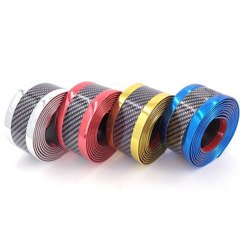Car door sill guard, anti-stomp sticker universal modification platform decorative strip carbon fiber texture bumper door side anti-collision sticker
