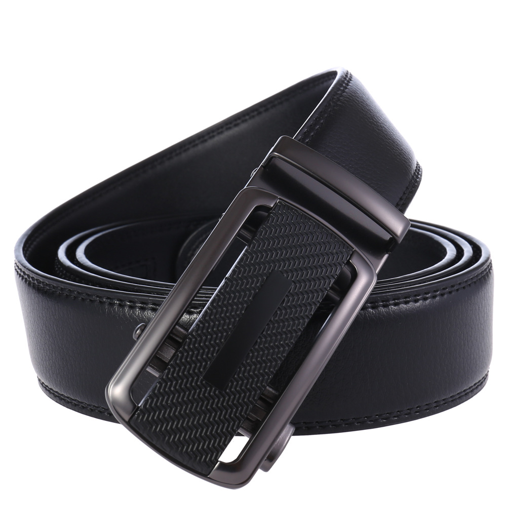 Minimalist Retro Leather Belt For Men With Automatic Buckle_voghion.com
