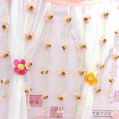 厂家直销少女心泫雅风花朵门帘现货供应可定做选色|ms