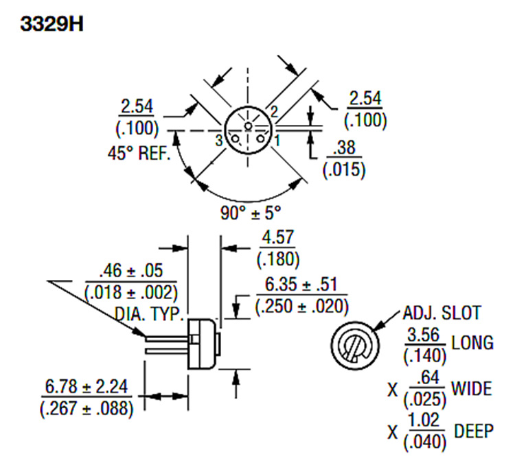 3329H-1-503LF 单圈精密可调电位器 50K 可调电阻 三脚顶调电位器-阿里巴巴
