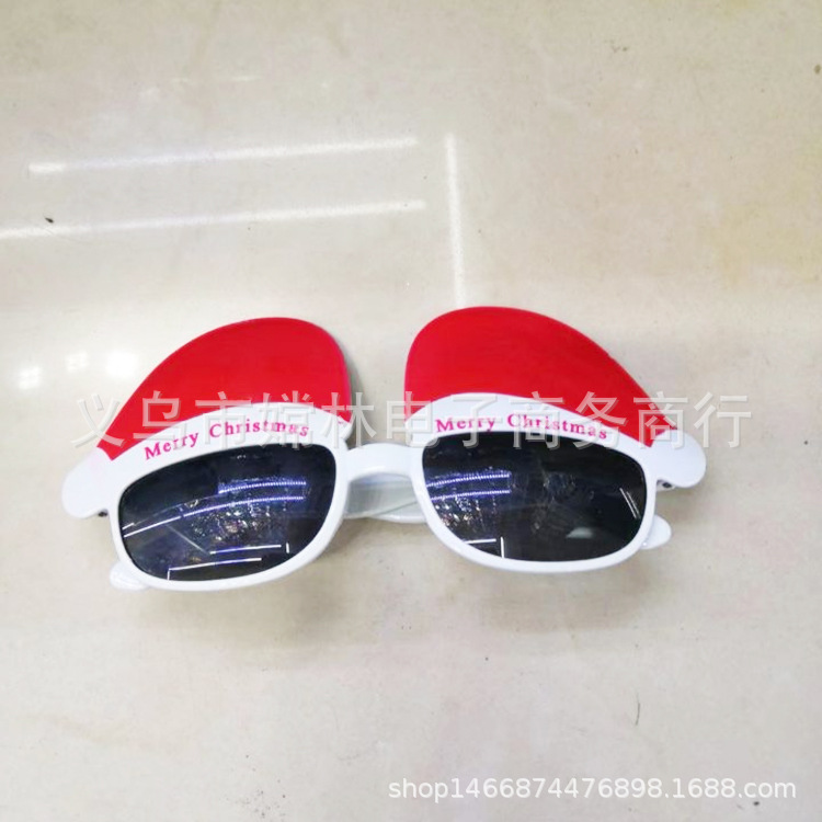 厂家批发圣诞节眼镜  圣诞帽眼镜 圣诞狂欢夜眼镜 圣诞老人眼镜