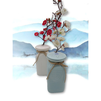 usb瓷瓶超声波空气加湿器1.2升雾化器家用抖音电器静音补水香薰|ms