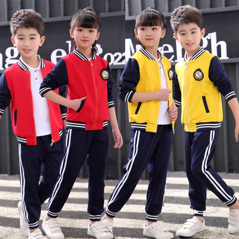 园服套装老师幼儿园春秋教师小学生英伦校服儿童运动班服套装定制|ru