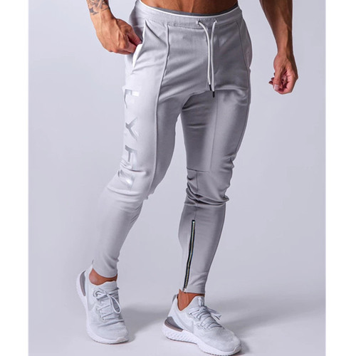 Muscle new sports trousers men's running training pure cotton slim fit leggings lace-up casual sweatpants