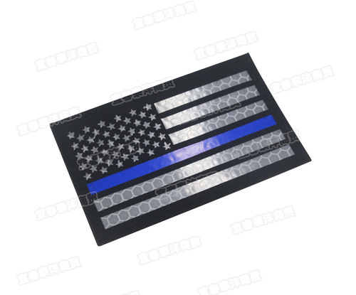 USA reflective IR fabric American flag blue line armband Velcro morale patch laser cutting night identification patch