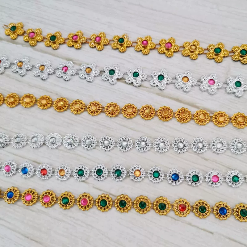 Plastic acrylic chain, silver hair accessory, 1cm, gold and silver
