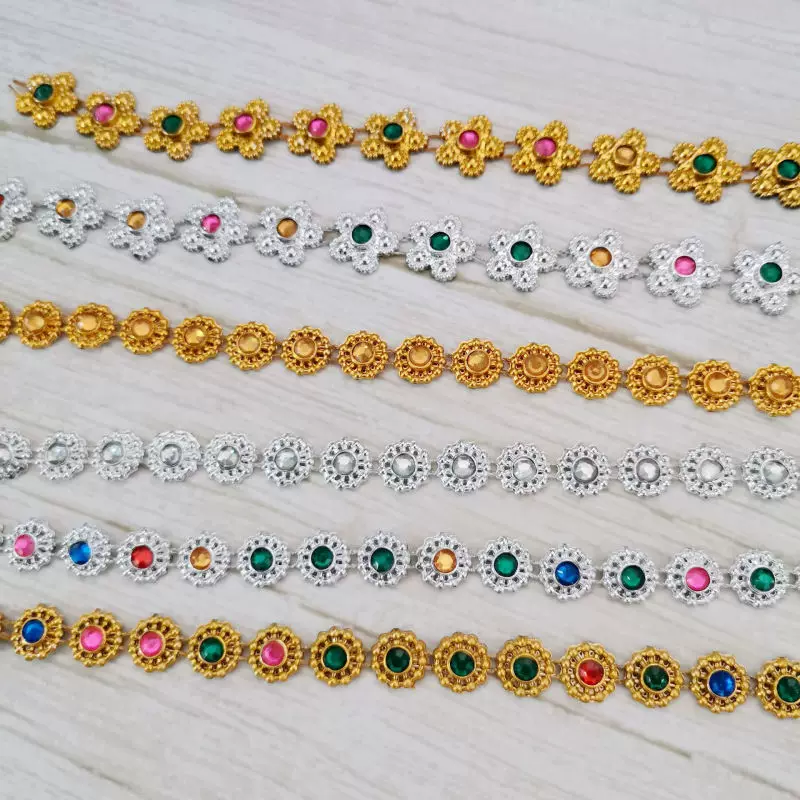 Plastic acrylic chain, silver hair accessory, 1cm, gold and silver
