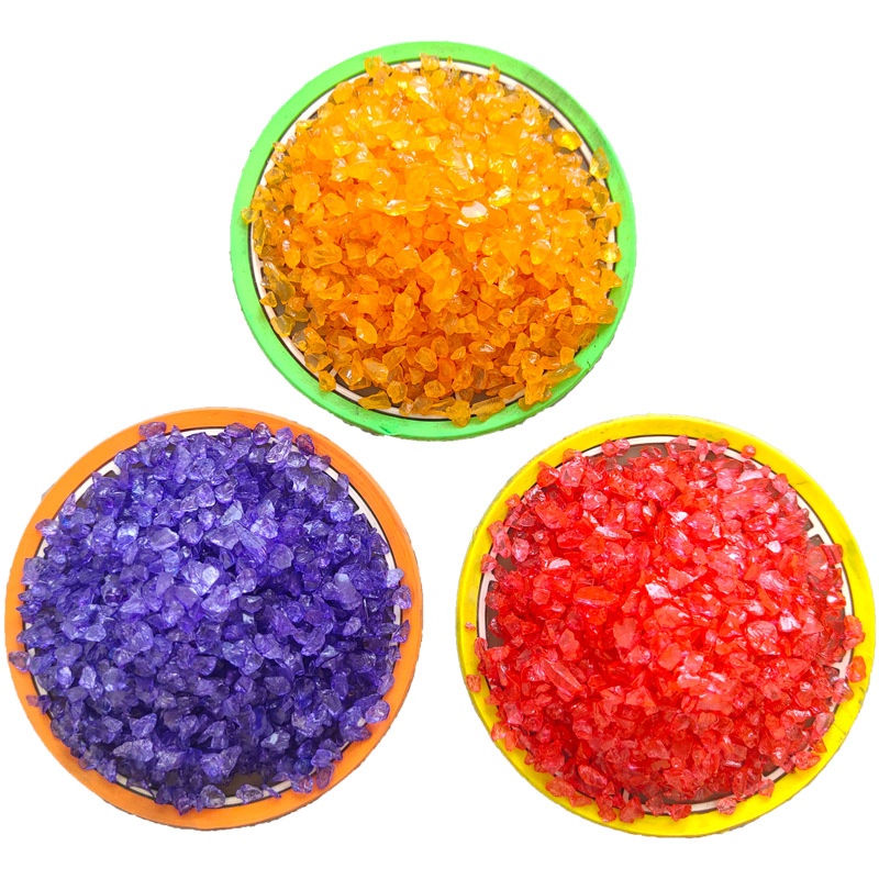 厂家批发染色玻璃砂 原色玻璃砂 园艺装饰 水磨石地坪玻璃砂颗粒