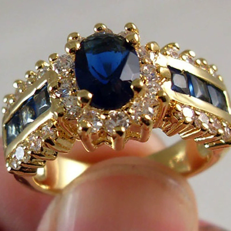 Fashionable gemstone ring, wish, European style
