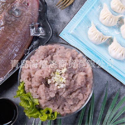 海鮮舌鲽魚餃子餡純魚肉龍利魚水餃餡舌頭魚肉魚泥包順豐500g散裝