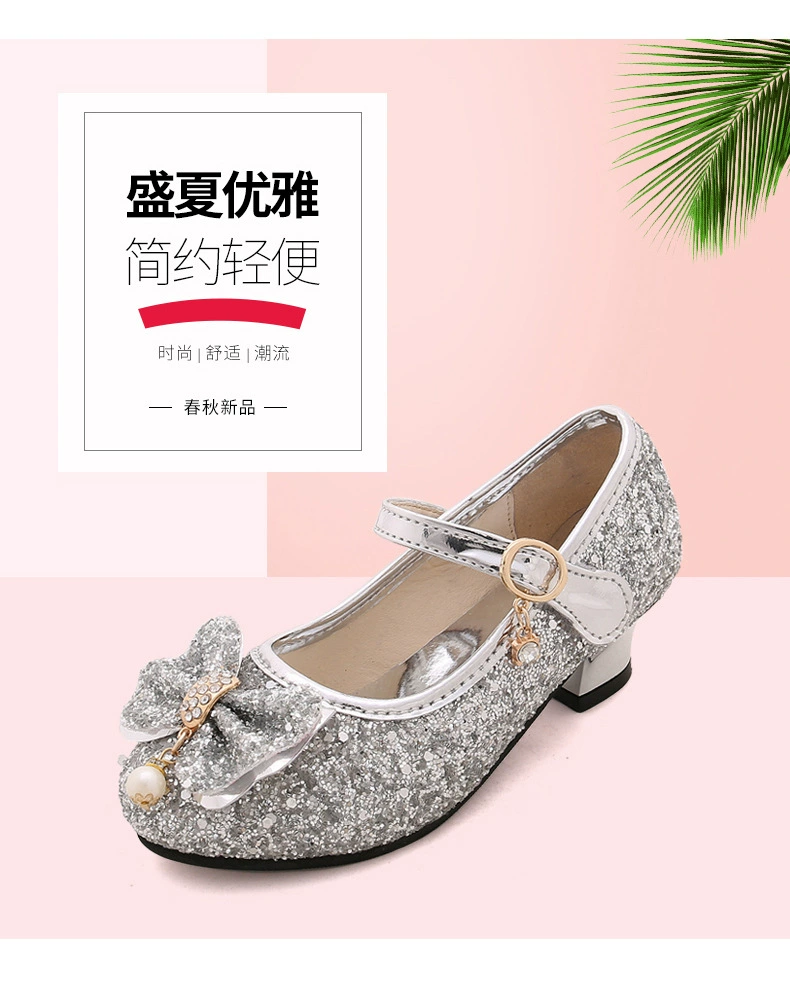 Kids Leather Shoes Girls Wedding Dress Shoes Children Elsa Princess Bowtie Dance Shoes For Girls Casual Shoes Flat Sandals extra wide children's shoes