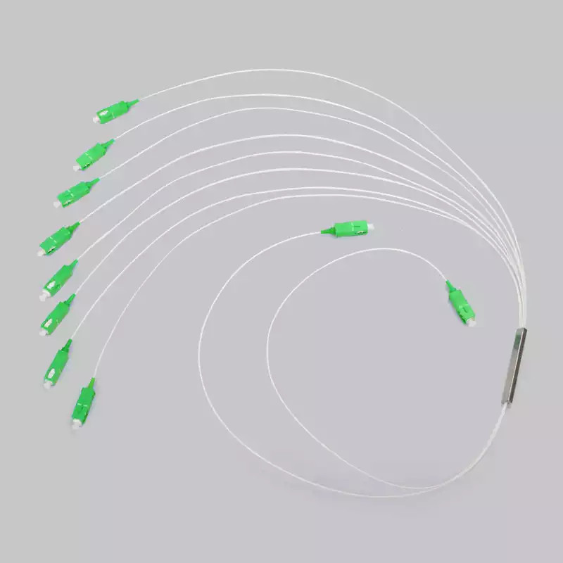 2/8SC/APC微型分光器2分8电信级2比8光纤分路器广电微型钢管微分