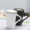 Factory direct selling ceramics simple black and white cup creative tea water cup holiday gift personal custom logo