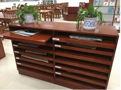 書報抽櫃 十層書報抽拉櫃 多層書報收藏櫃 實木報刊抽櫃閱讀室