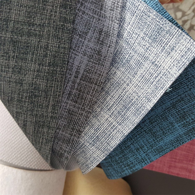 现货新款麻布纹肤感服装PU皮衣皮裤家居皮革面料水洗人造革